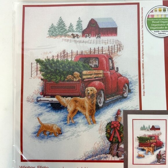 Dimensions Winter Ride Counted Cross Stitch Kit 10x14 Christmas Theme 70-08971 - Picture 2 of 4